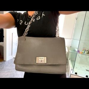 Prada gray cross body purse